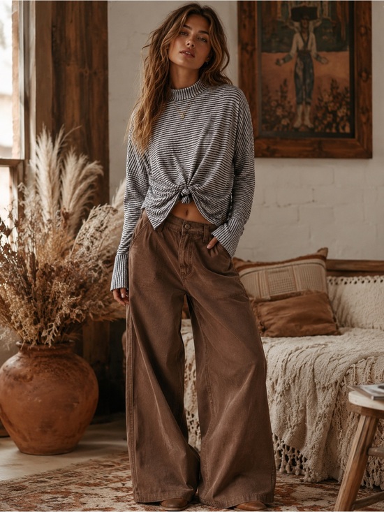 Urban Outfitters Tops - Out From Under Urban Outfitters Ribbed Twist Front Mock Neck Top Gray Striped S
